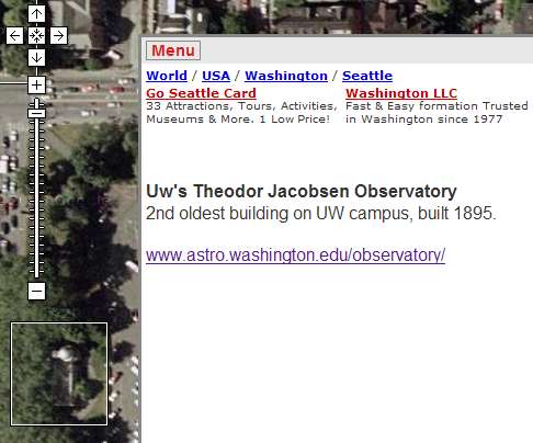 The University of Washington Observatory on Wikimapia