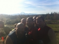 The gang, getting dirty in front of Mount Rainier on a gorgeous Washington day!